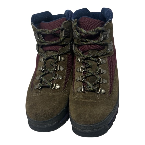 Vintage ?90\'s ?Timberland ?Euro Hiker Suede Boots Brown‎ Maroon Blue Snow 8 main image 5